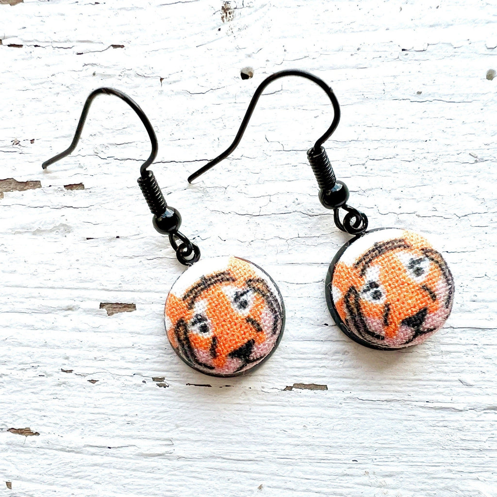 Bengals Jewelry - Football Tiger Wire Drop Earrings 