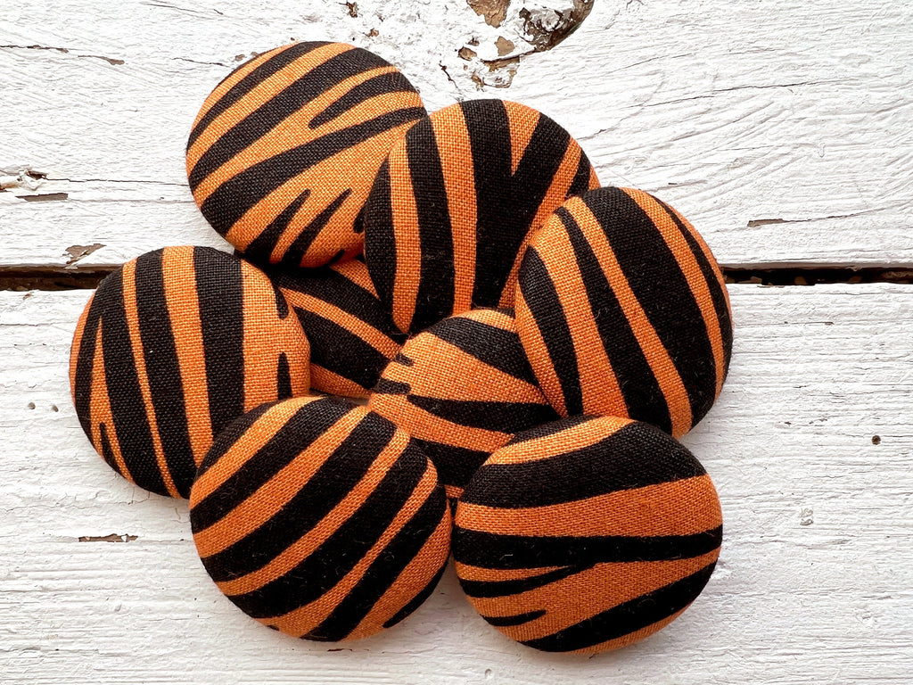 Sew On Buttons - Bengal Tiger Stripes 