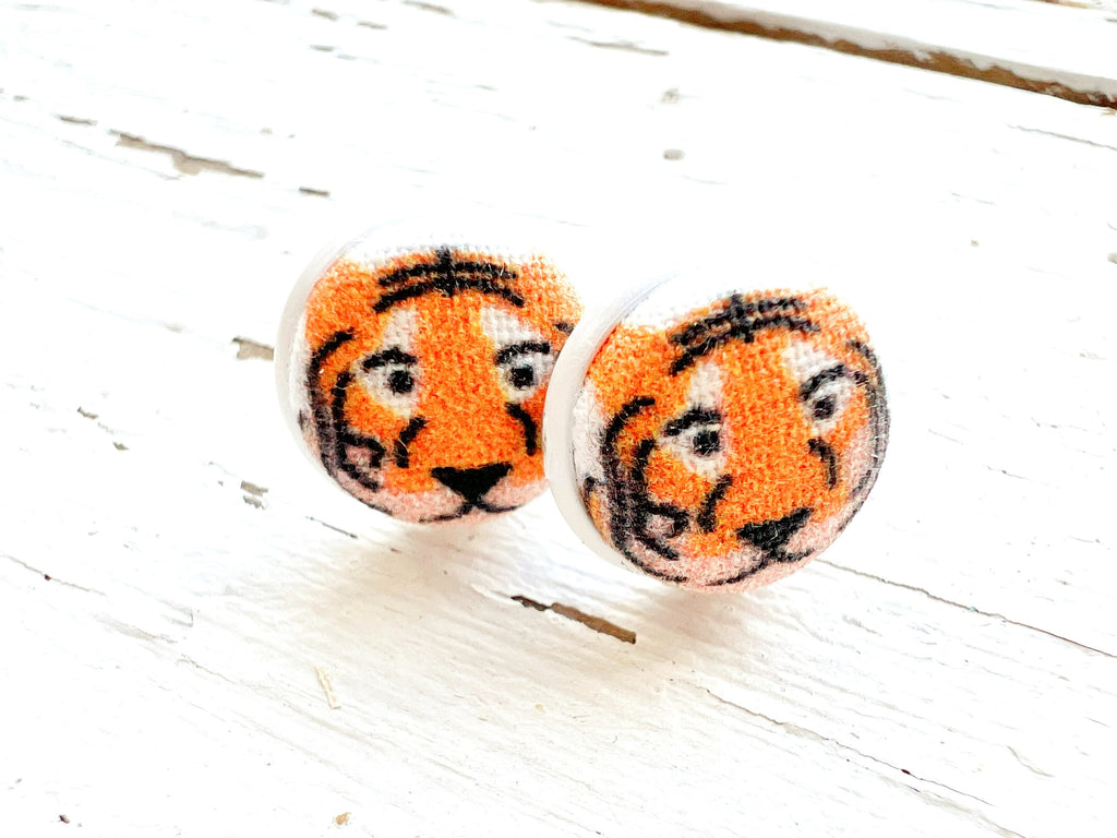 Cincinnati Football Bengal Tiger Face Stud Earrings