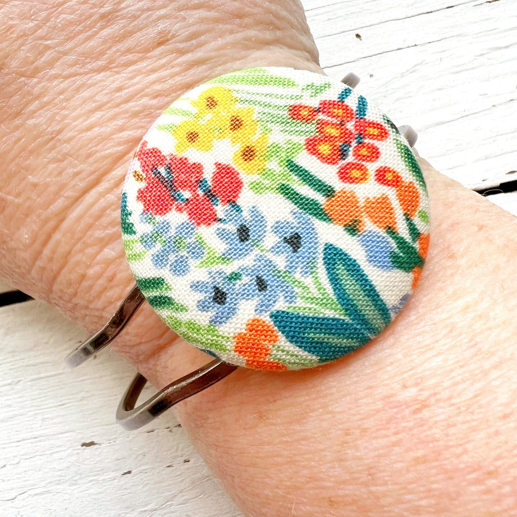 Bracelets - Adjustable Spring Flower Cuff Bracelet 