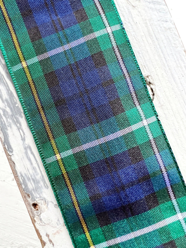 Blue Plaid DIY Craft Bow Supplies - 5 Yds