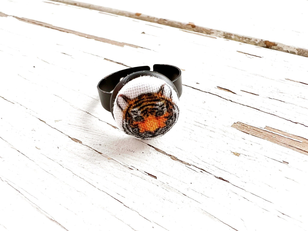 Adjustable Tiger Face Football Ring 