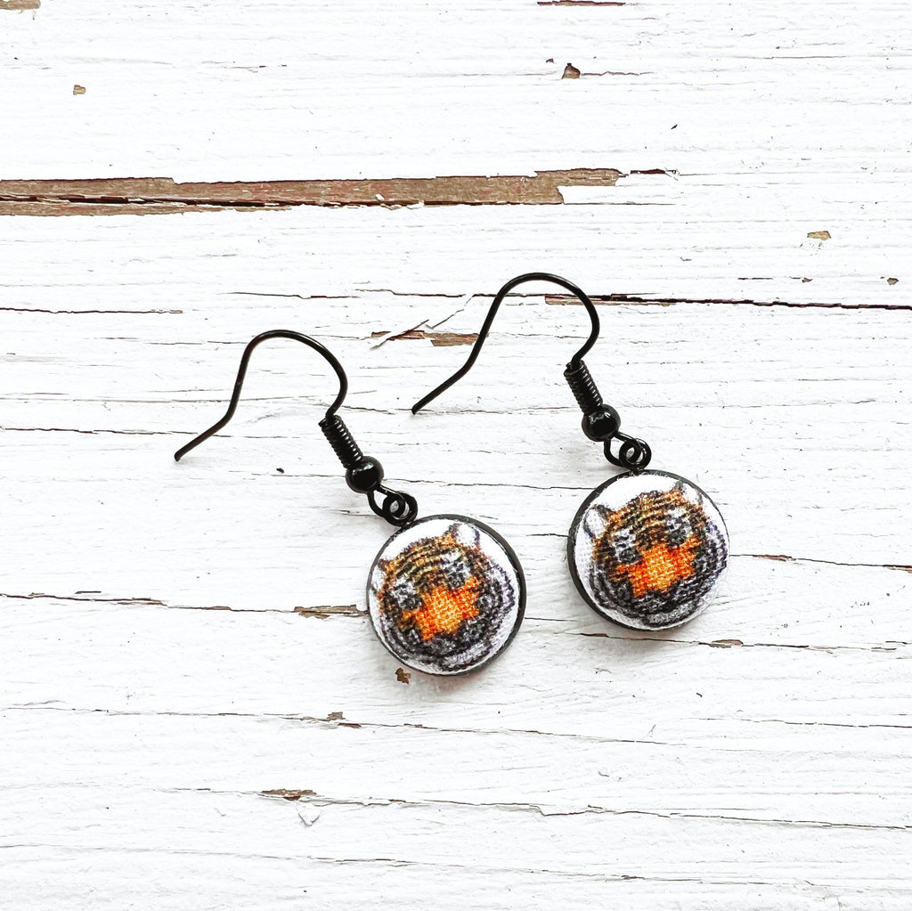 Cincy Football Tiger Wire Drop Earrings