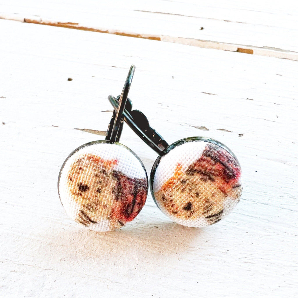 Cincinnati Football Watercolor Tiger Face Earrings