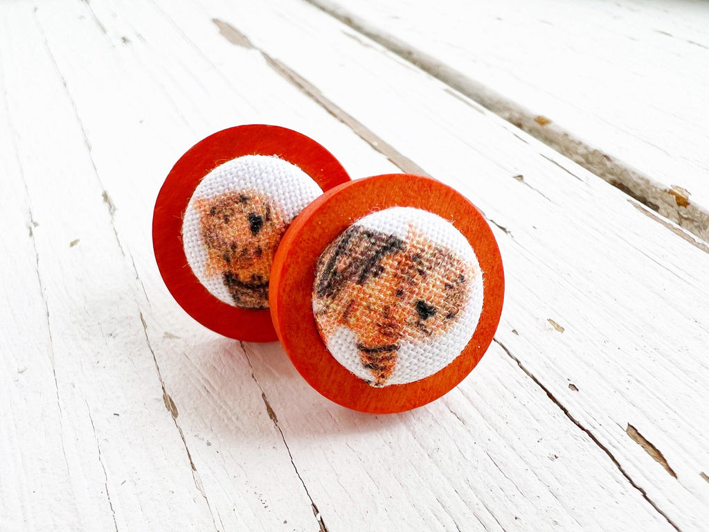 Bengal Tiger Jewelry - Wooden Stud Earrings