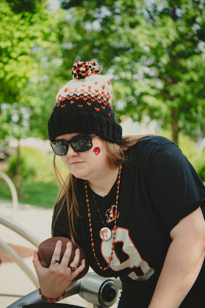 Cincinnati Football Knit Hat - Chunky Wool - 