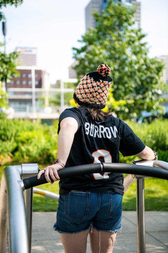 READY To SHIP - Cincinnati Football Wool Knit Slouchy Beanie