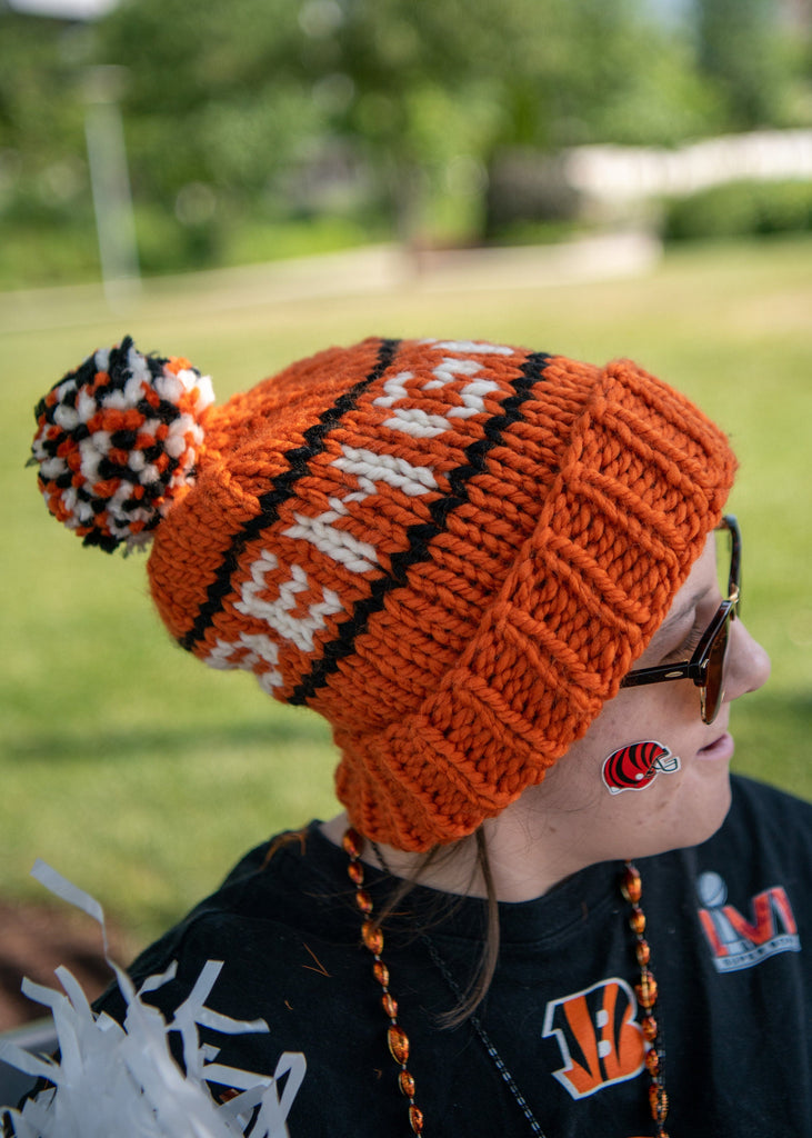 Cincinnati Football  Chunky Fair Isle Winter Hat