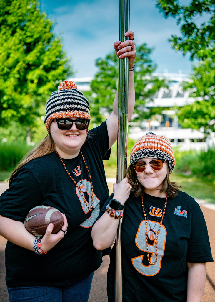 Cincinnati Football - Hats - Striped Knitted Beanie