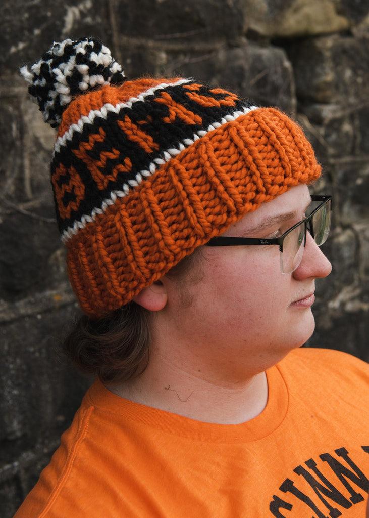 Cincinnati Knit Hat - Chunky Winter Beanie 