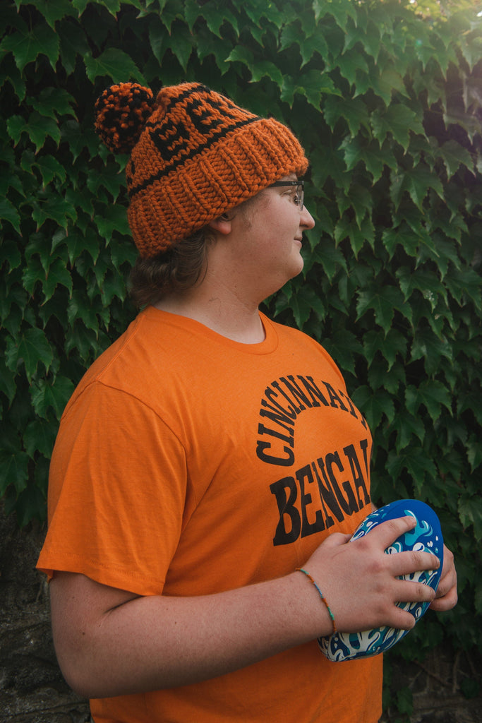 Cincinnati Football - Pom Pom Knit Chunky Beanie