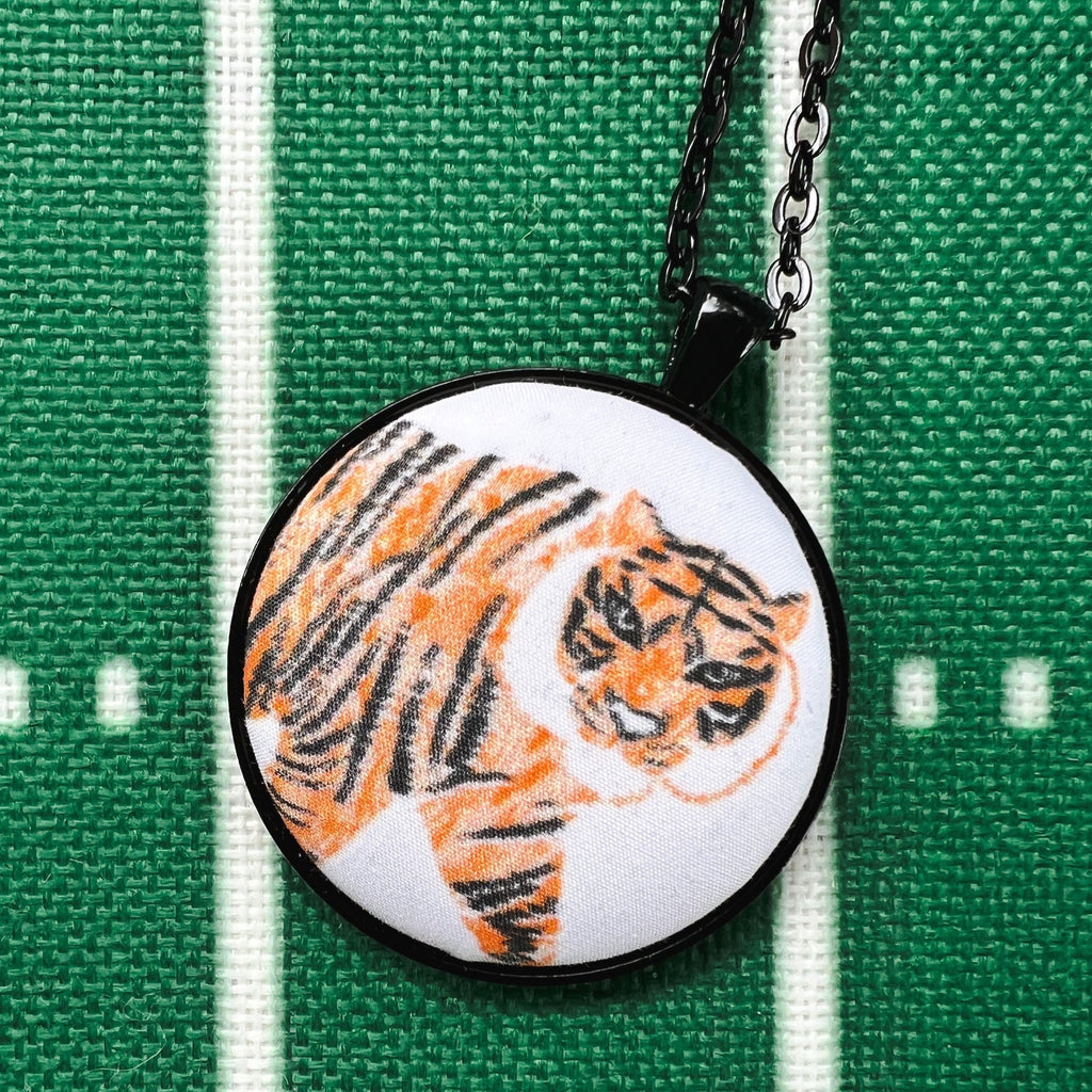 Handmade Football Jewelry Tiger Pendant Necklace