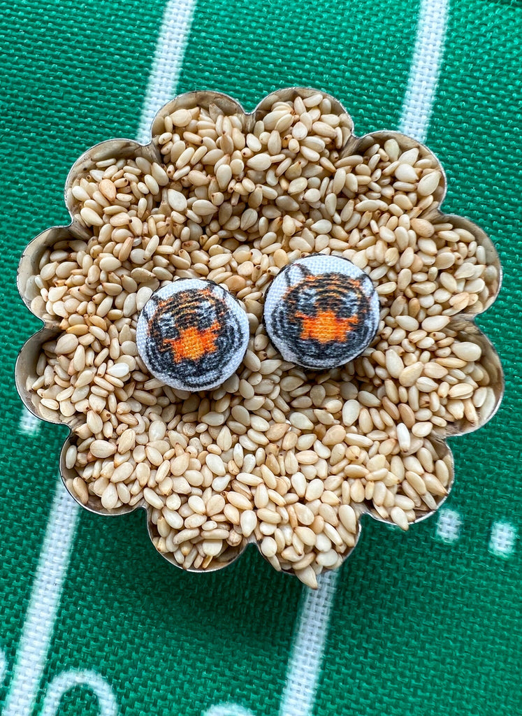 Orange And Black Bengal Tiger Football Jewelry