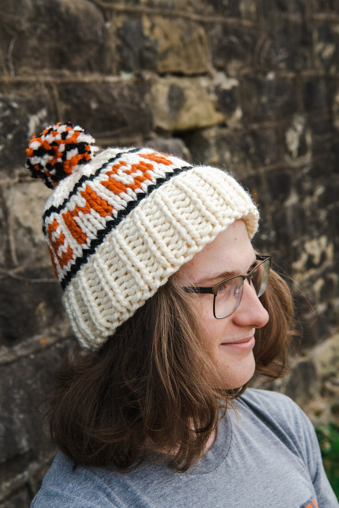 Football Tiger Beanie Slouchy - Adult Small - READY TO SHIP