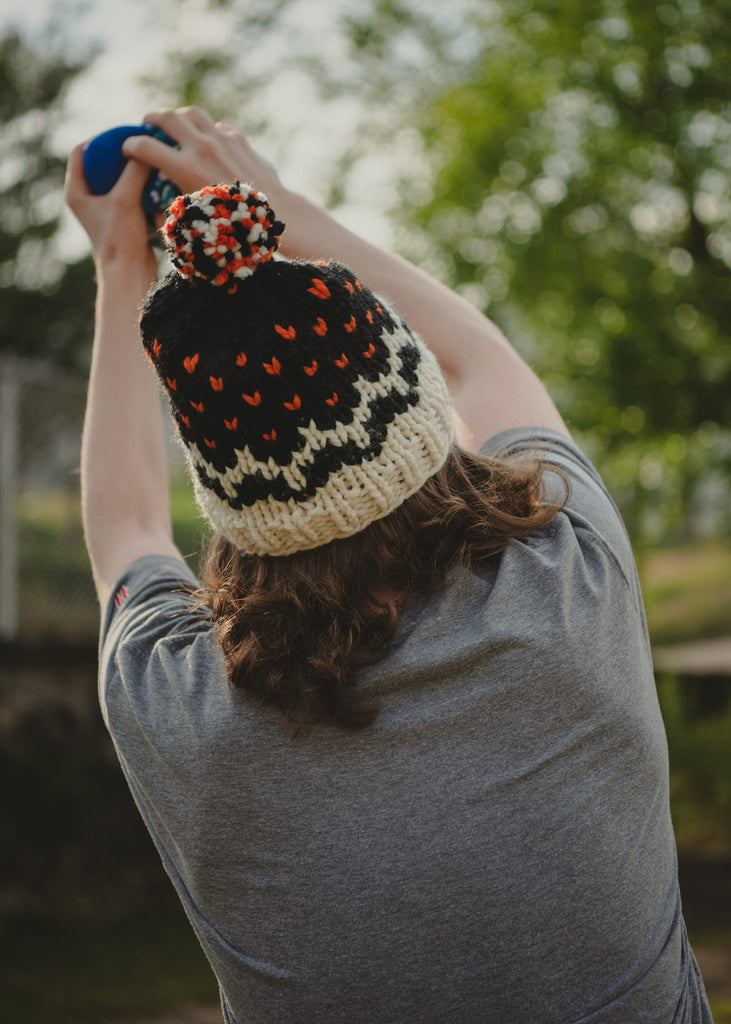 Orange & Black Handmade Cincinnati Football Knit Hats