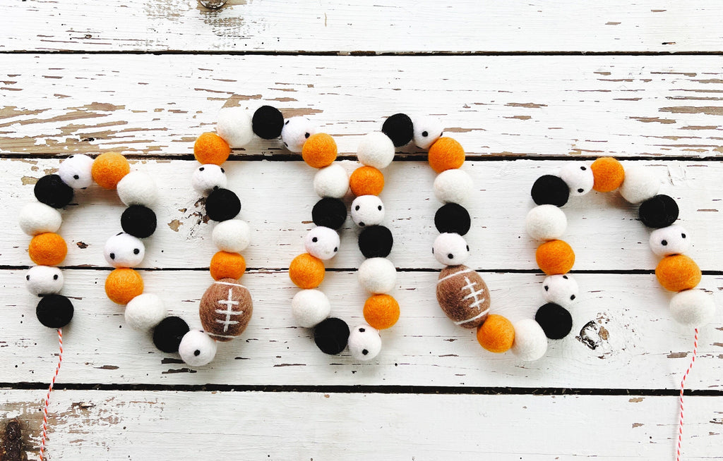 Cincinnati Football Garland - Wool Felt Decoration For Fans