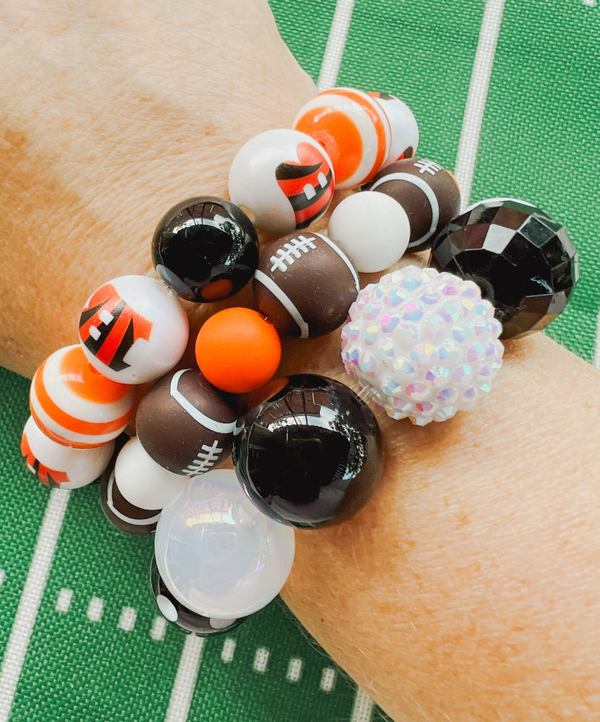 Cincinnati Football Beaded Bracelet