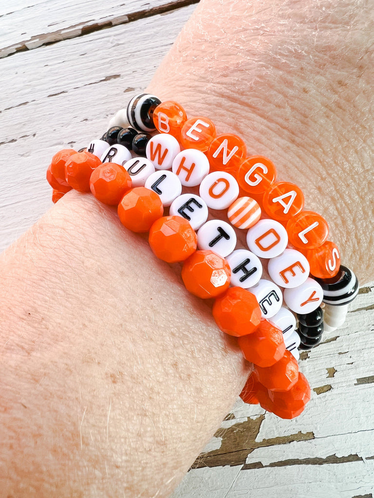  Cincinnati Football Beaded Stacking Bracelets For Fans