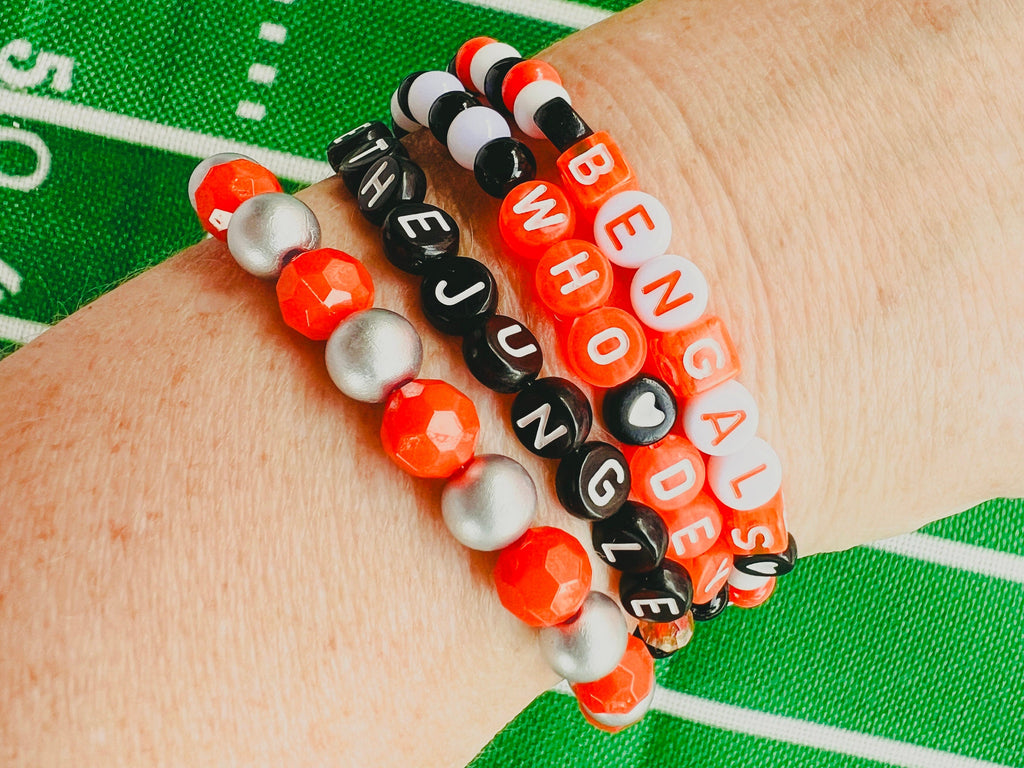 Football Beaded Bracelet Sets - Cincinnati Football 