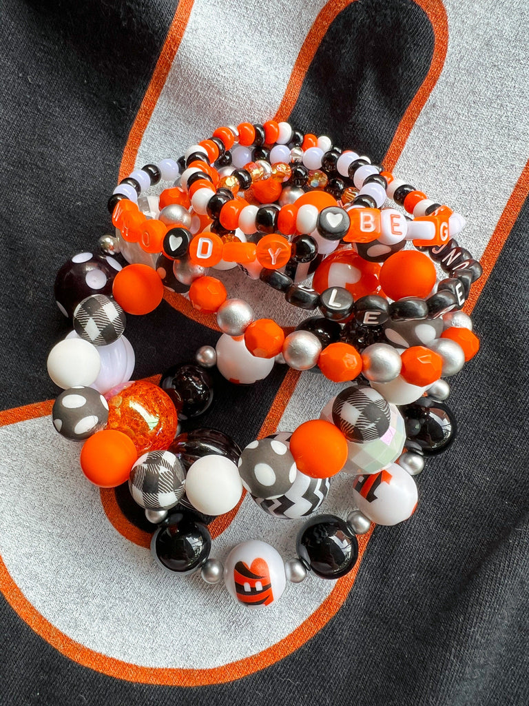 Football Beaded Bracelet Sets - WHO DEY Stacking Bracelets