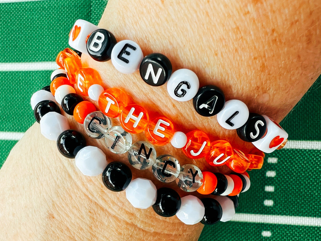 Bracelet Stacks - Football Beaded Bracelets For Women