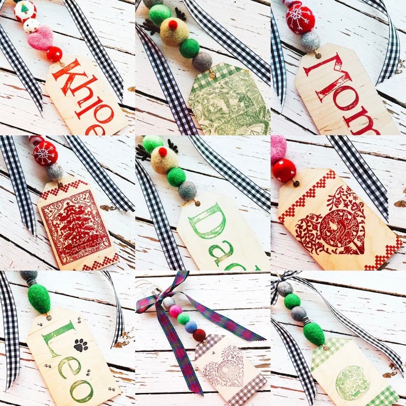  Personalized Stocking Tags With Monogram Option