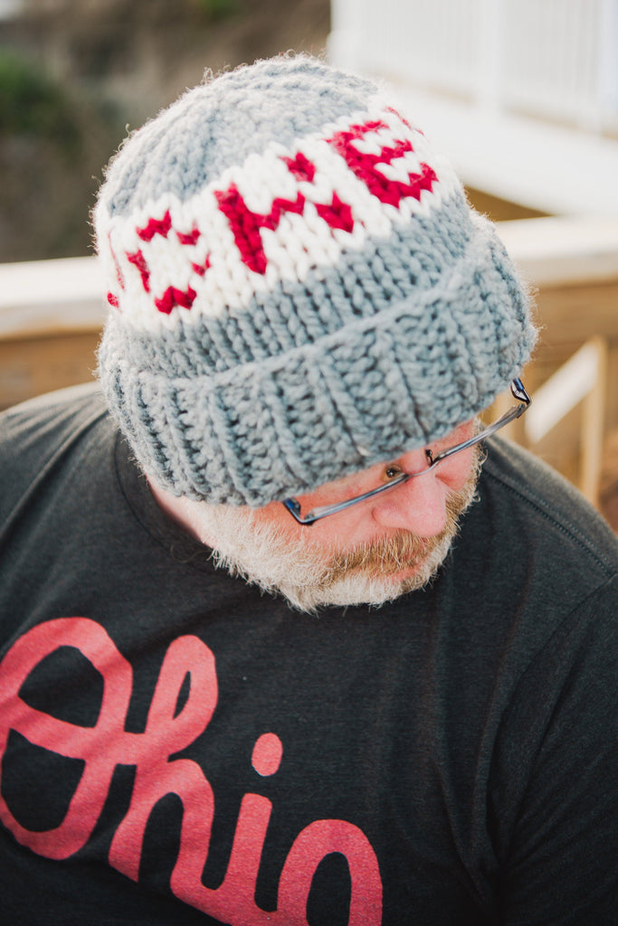 Ohio State - Chunky Knitted Beanie with Folded Brim