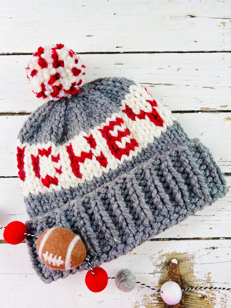 Ohio State Chunky Knitted Beanie Folded Brim 