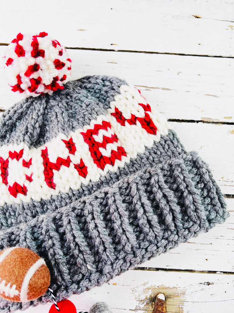 Ohio State Buckeyes Hand Knit Winter Hat