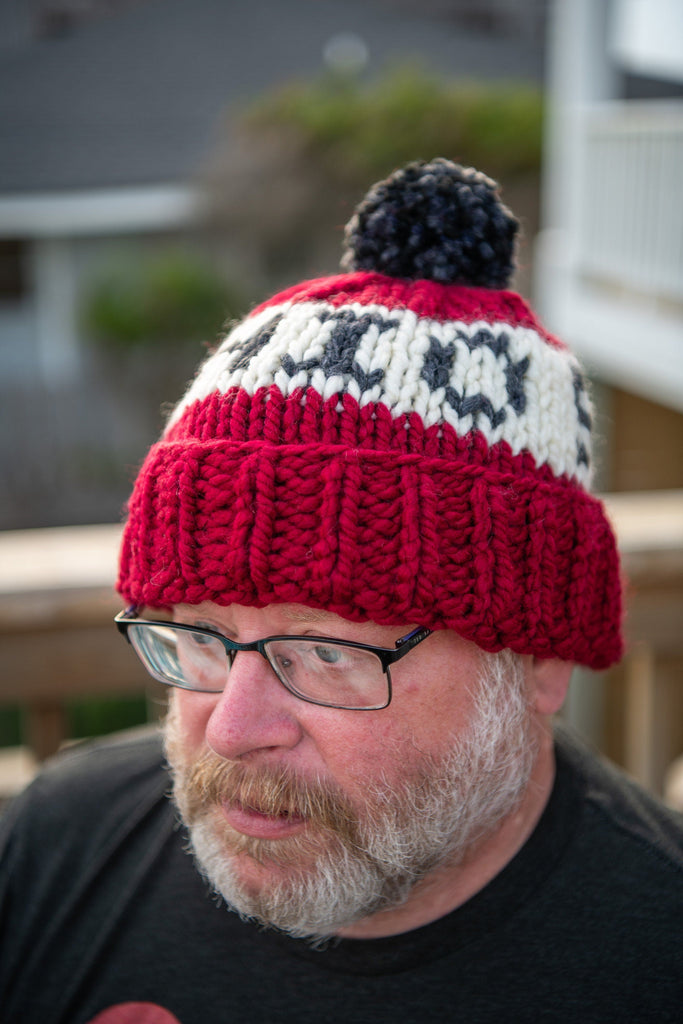 Hand Knit Ohio State Buckeyes Winter Hat 