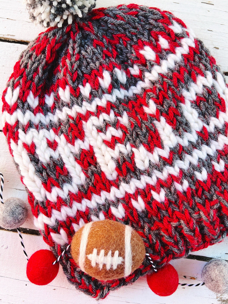 Ohio State Hand Knit Hat - Script Ohio Chunky Knit Hat 