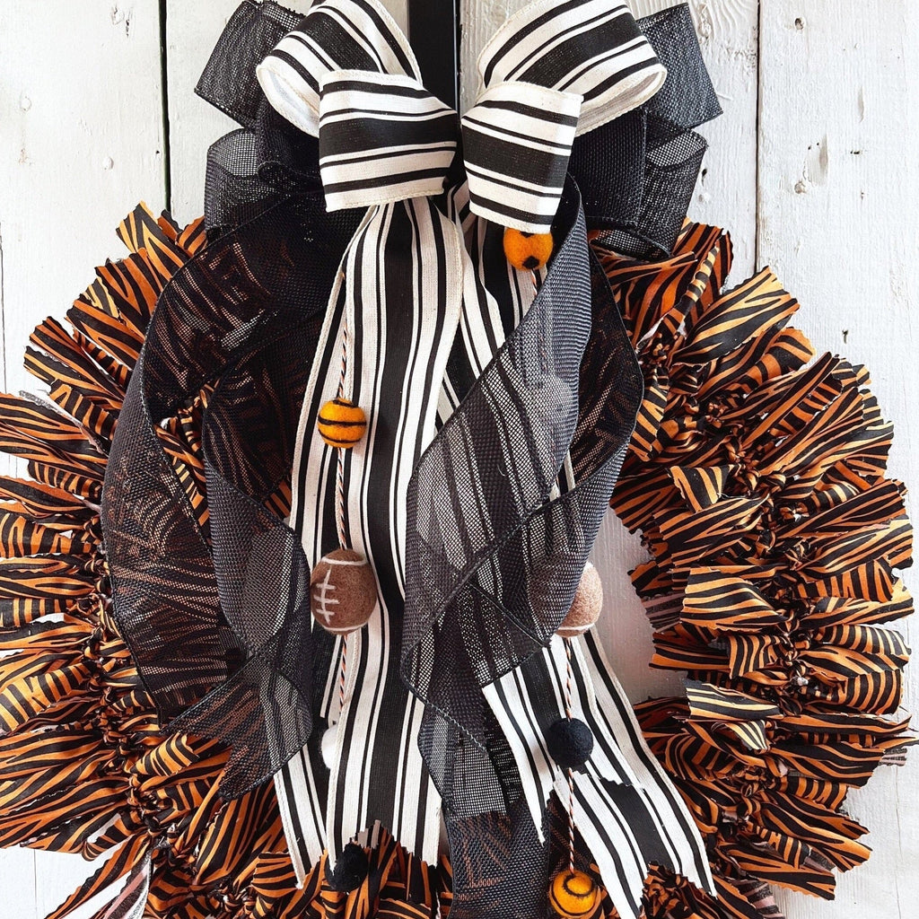 Orange and Black Handmade Cincinnati Football Wreath