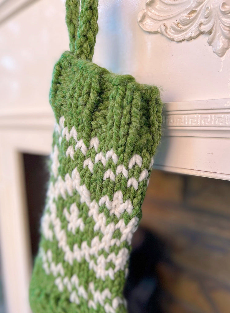 Hand Knit Christmas Stockings - Customized Monogram Stocking