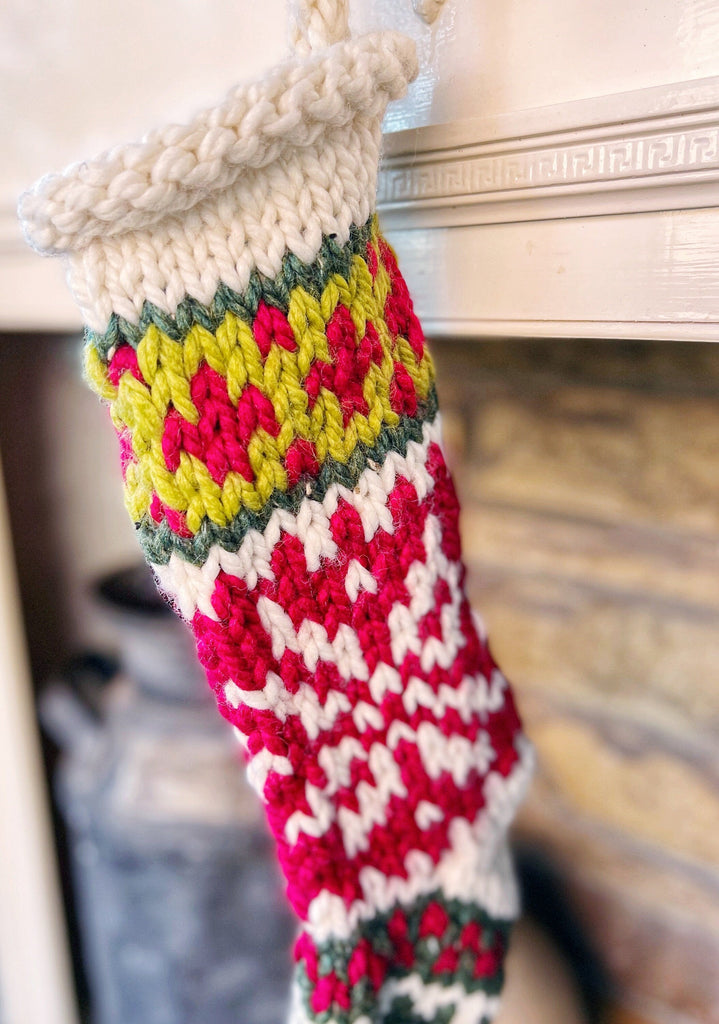 Hand Knit Personalized Snowflake Christmas Stockings