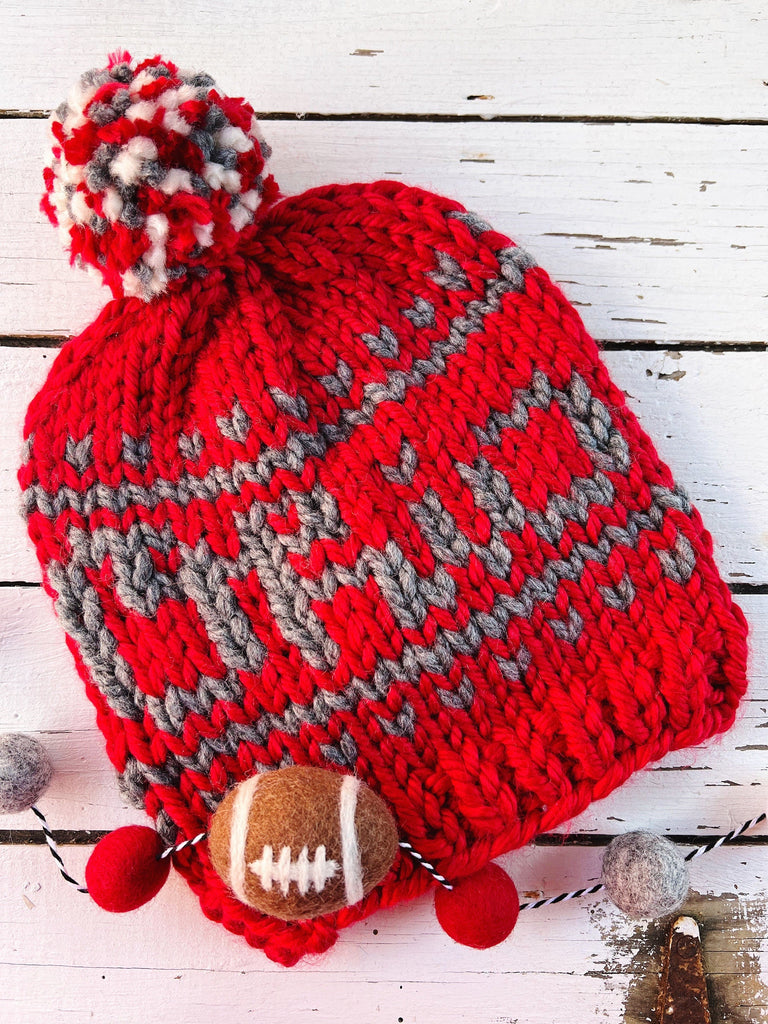 Ohio State Chunky Wool Winter Hat - Script Ohio Design