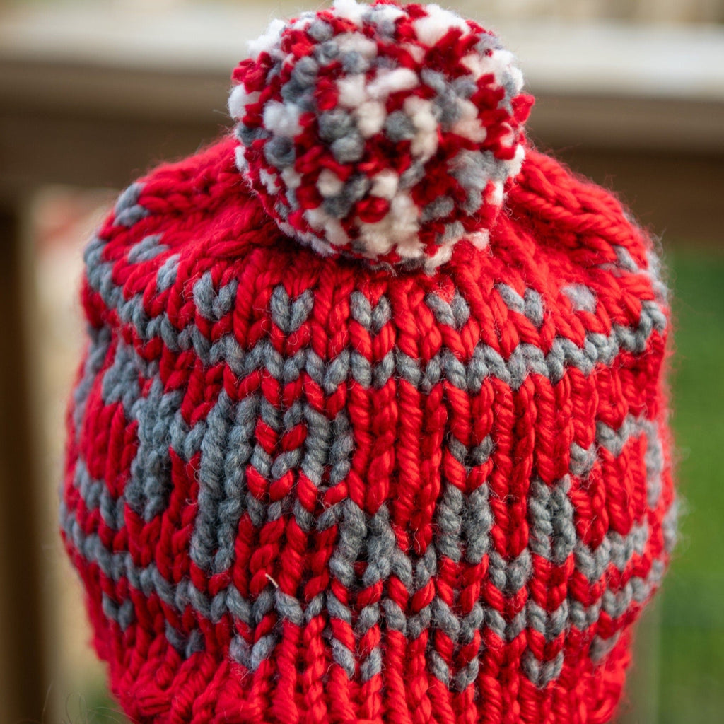 Ohio State Beanie - Chunky Wool Winter Hat 