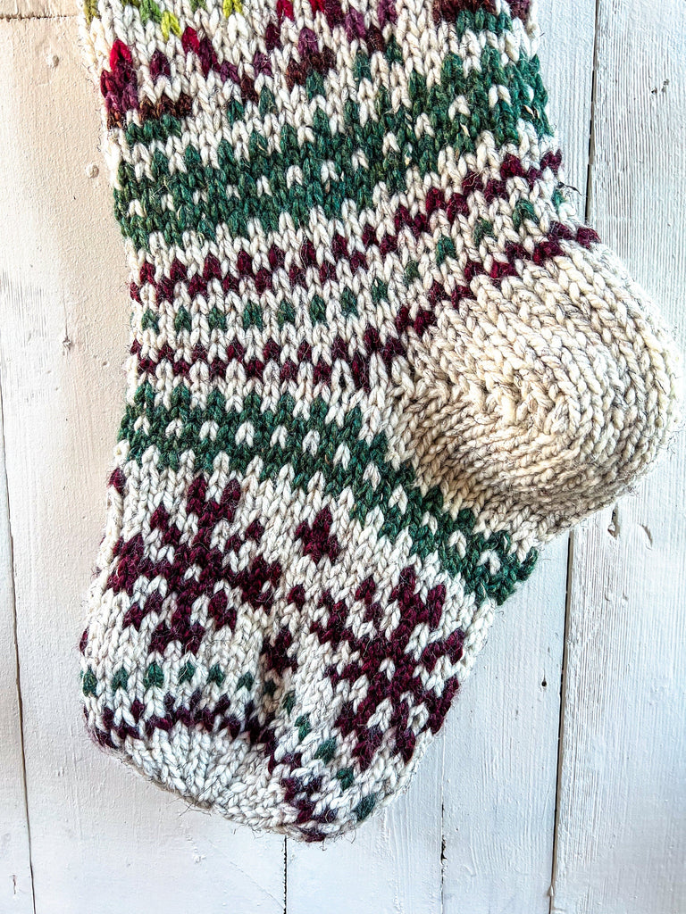 Chunky Knit Ombre Snowflake Knit Stocking 