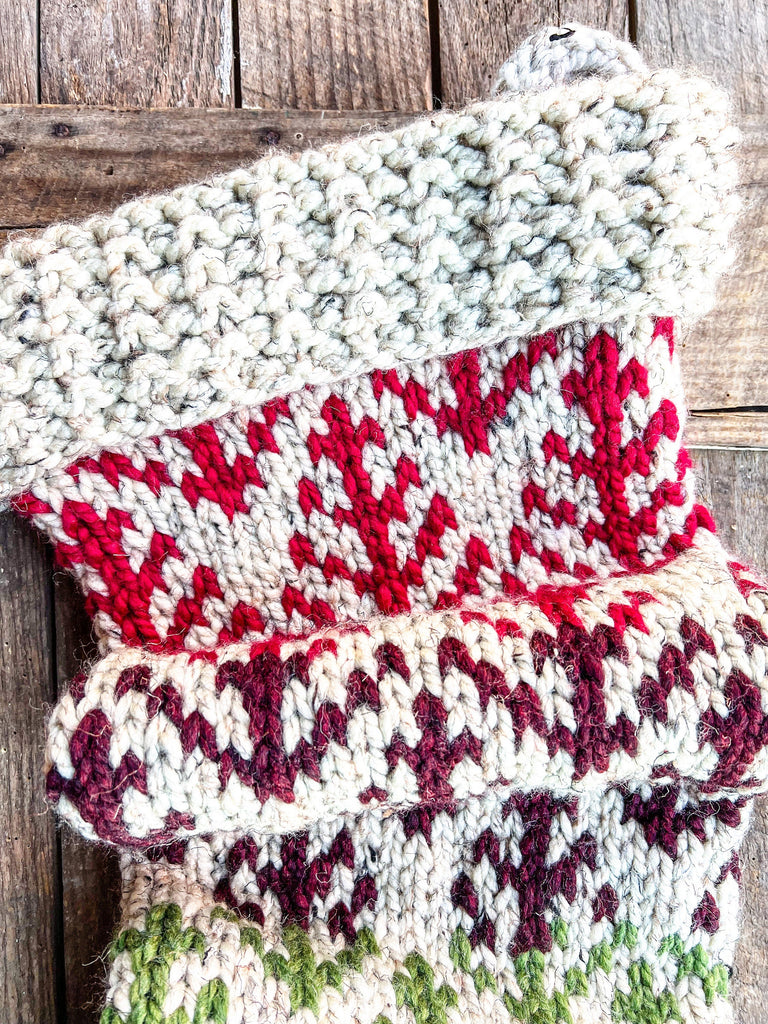 Tree Design Stocking - Heirloom Family Stocking