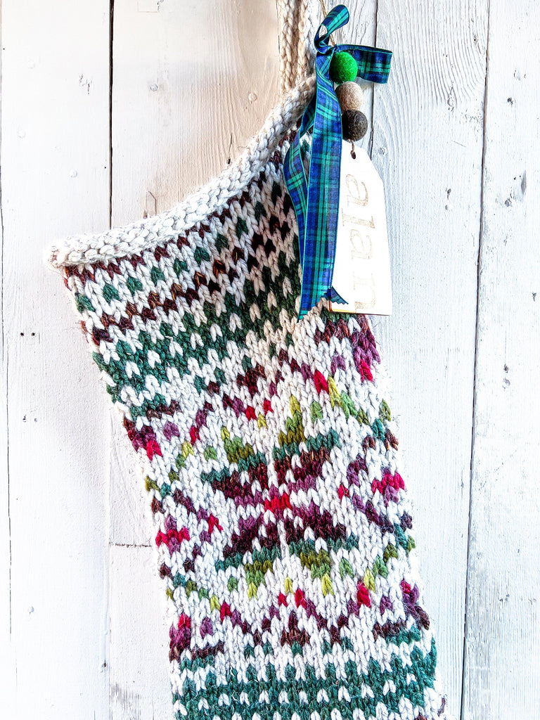 Personalized Knit Snowflake Stockings