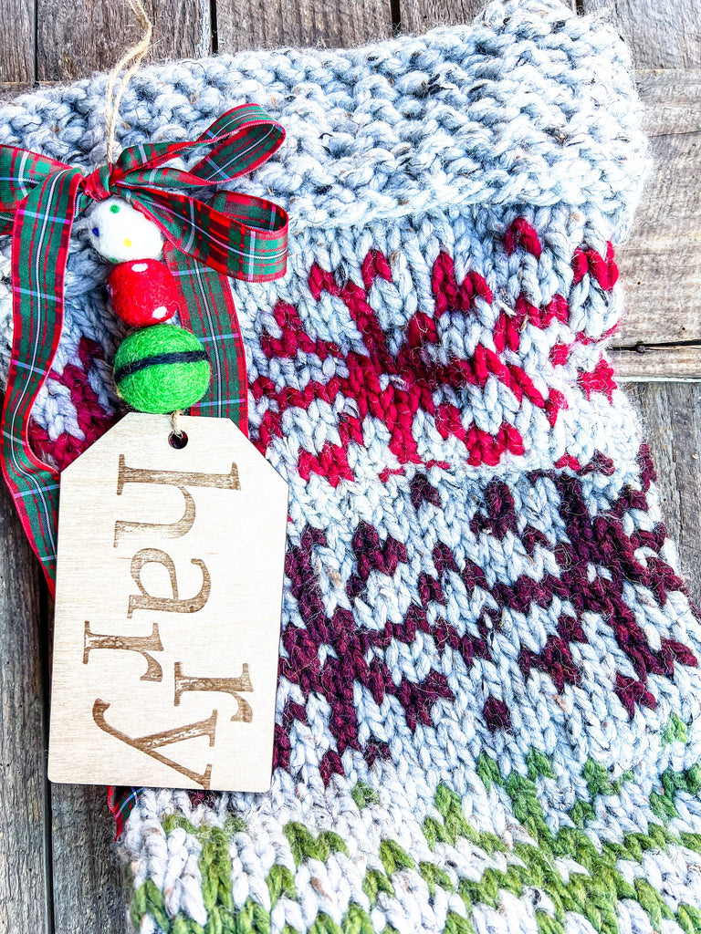 Snowflake Ombre Knit Stocking 