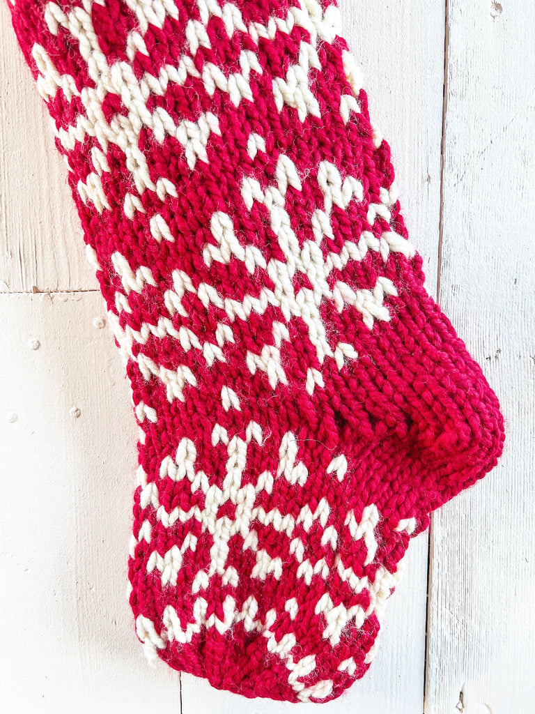 Snowflake Christmas Stocking - Ready To Ship in M-L Size