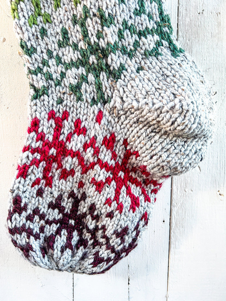 Hand Knit Ombre Snowflake Stockings for the Entire Family