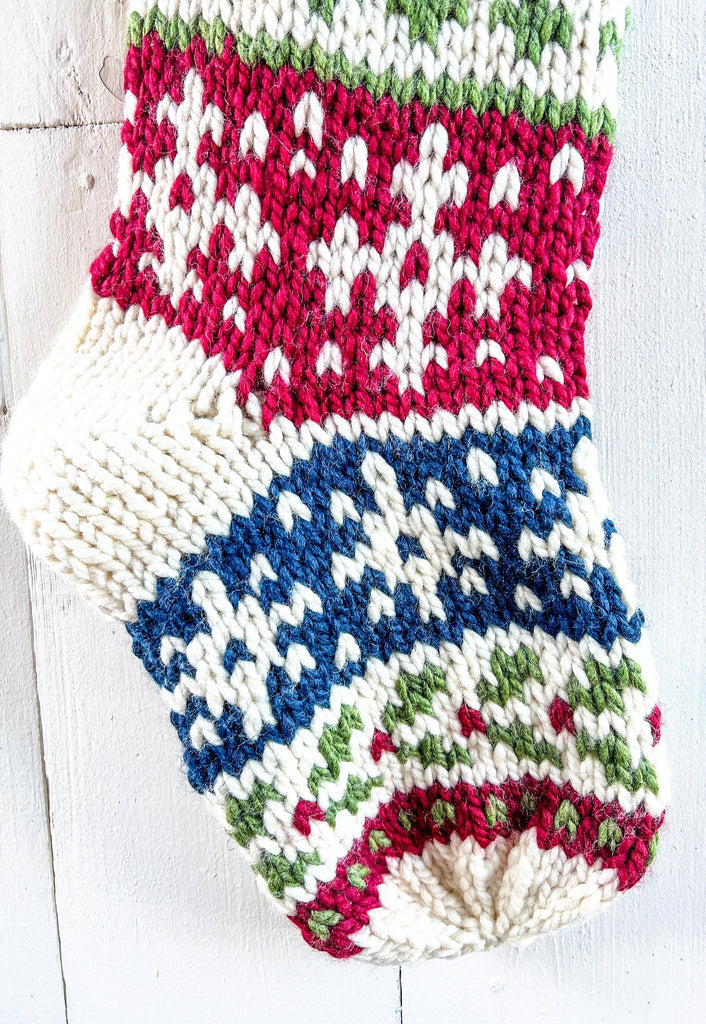 Colorful Christmas Tree Design Fair Isle Stockings 