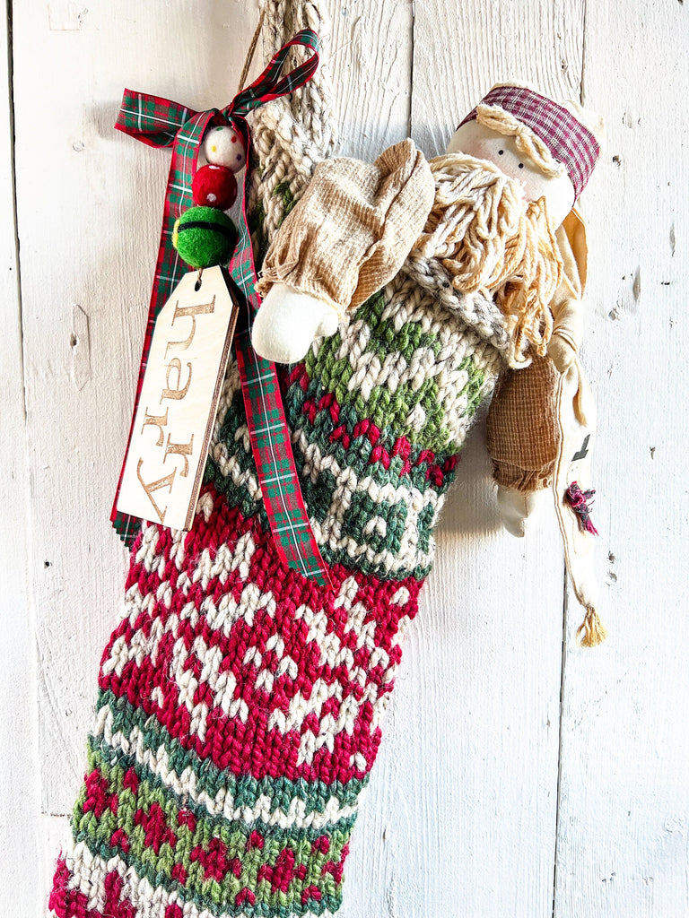 Chunky Hand Knit Christmas Stocking 